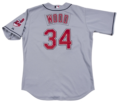 2010 Kerry Wood Game Used Cleveland Indians Road Jersey